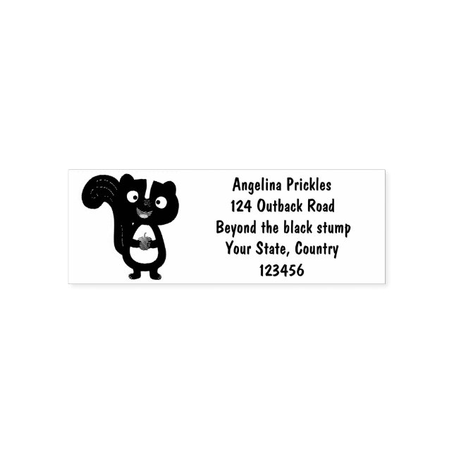 Sello Automático Ilustracion de personalizado de zorrillo alegre (Diseño)