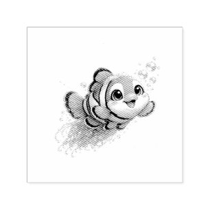 Sello Automático Ilustración de pez payaso feliz vida marina tropic