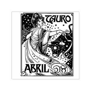 Sello Automático Ilustración de sombrerería Art Déco vintage de los