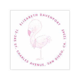Sello Automático Ilustracion Flamingo Rosa