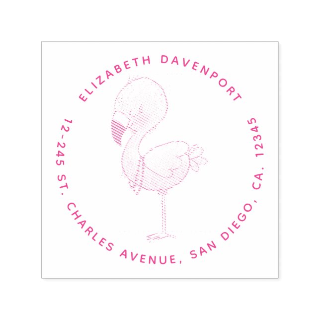Sello Automático Ilustracion Flamingo Rosa (Diseño)