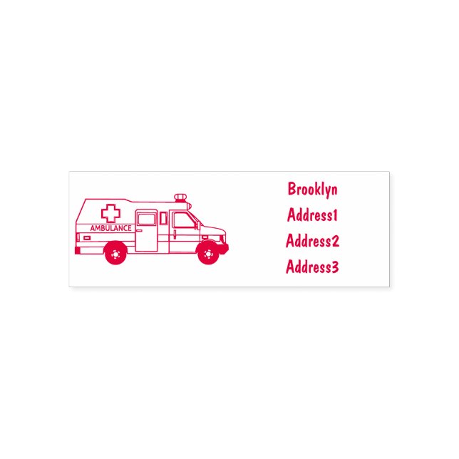 Sello Automático Ilustracion personalizado de ambulancia (Diseño)
