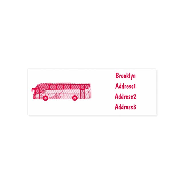 Sello Automático Ilustracion personalizado de autobús (Diseño)