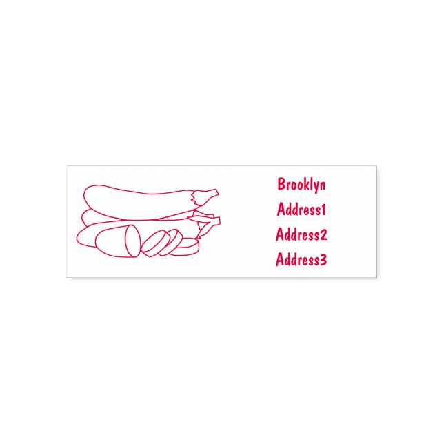 Sello Automático Ilustracion personalizado de berenjenas (Diseño)