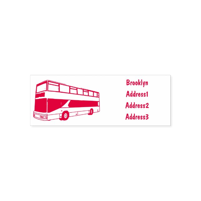 Sello Automático Ilustracion personalizado de bus de dos pisos (Diseño)