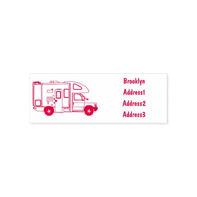 Sello Automático Ilustracion personalizado de Campervan (Diseño)