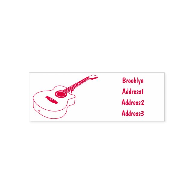 Sello Automático Ilustracion personalizado de guitarra acústica (Diseño)