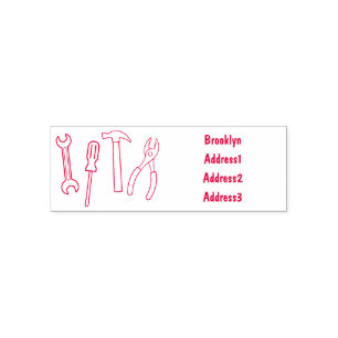 Sello Automático Ilustracion personalizado de herramientas de carpi