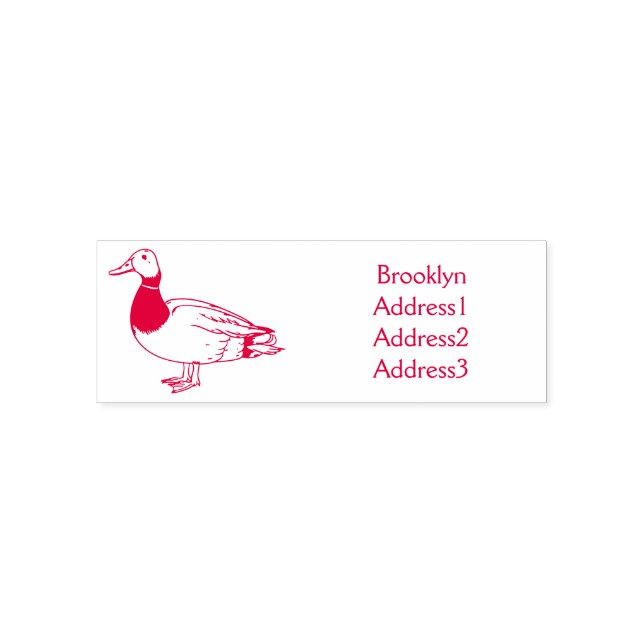 Sello Automático Ilustracion personalizado de pato mallard (Diseño)