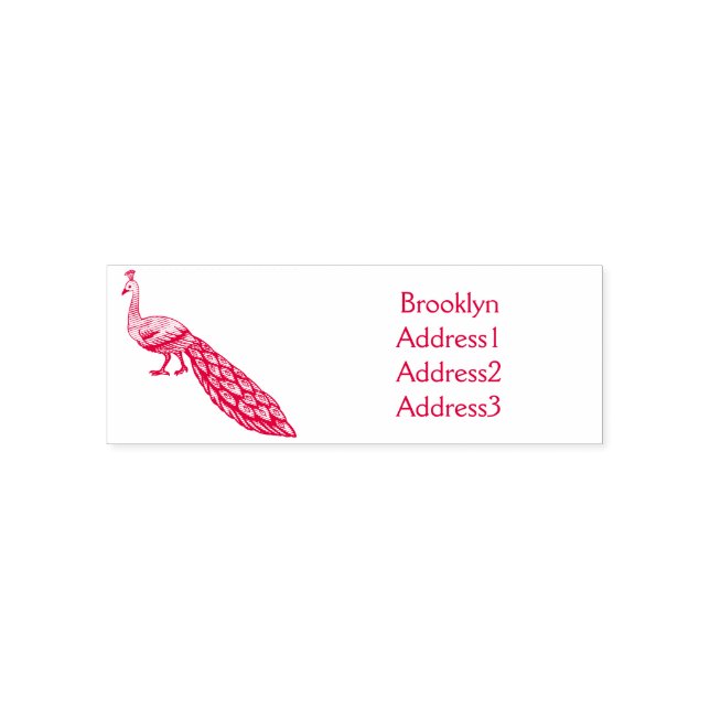 Sello Automático Ilustracion personalizado de pavo real blanco (Diseño)