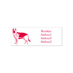 Sello Automático Ilustracion personalizado de perro pastor alemán