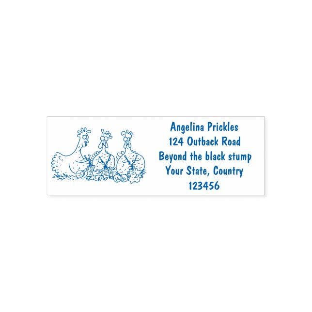 Sello Automático Ilustracion personalizado de pollos de punto diver (Diseño)