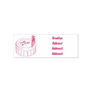 Sello Automático Ilustracion personalizado de torta de cumpleaños
