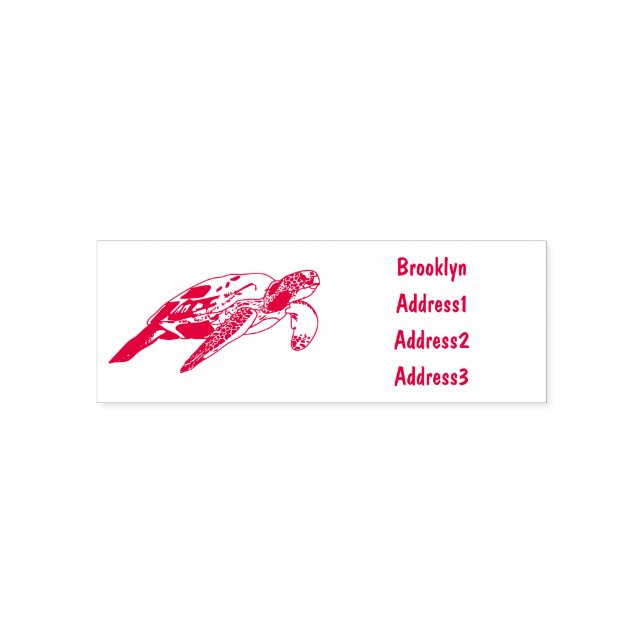 Sello Automático Ilustracion personalizado de tortugas marinas (Diseño)