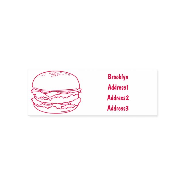 Sello Automático Ilustracion personalizado Hamburger (Diseño)