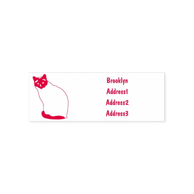 Sello Automático Ilustracion personalizado siamés (Diseño)