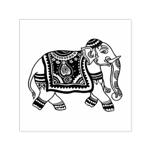Sello Automático Imagen solo elefante Mehndi India sin texto