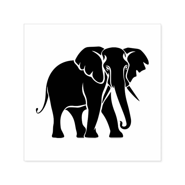 Sello Automático Imagen solo silueta de elefante sin texto (Diseño)