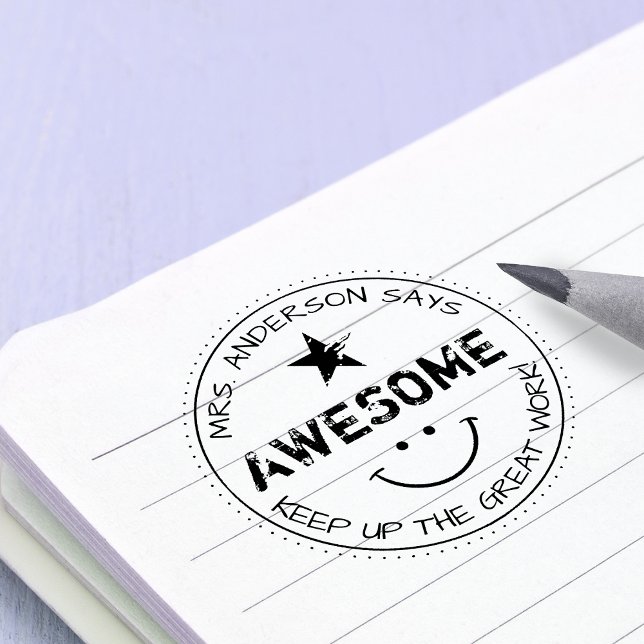 Sello Automático Impresionante | Profesores personalizados (Awesome | Personalized Teachers Self-inking Stamp)