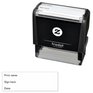 Sello Automático Imprimir nombre, firmar aquí y fechar negocio