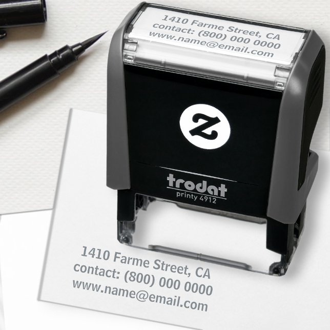 Sello Automático Información de contacto de dirección gris (Subido por el creador)