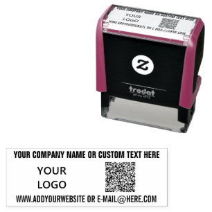 Sello Automático Información de escaneo de código QR con logotipo y