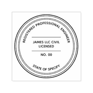 Sello Automático Ingeniero Profesional Registrado con estado y sin