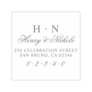 Sello Automático Iniciales clásicas que casan nombres y el remite