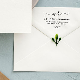 Sello Automático Iniciales de guiones elegantes | Dirección de devo