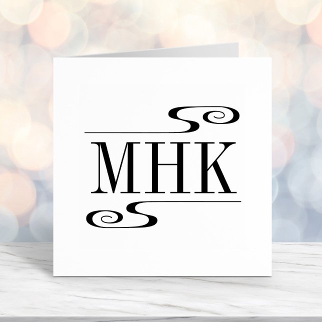 Sello Automático Iniciales De Monograma De Swirls Sencillos (Subido por el creador)