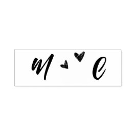 Sello Automático Iniciales de nombre con corazón dibujado a mano