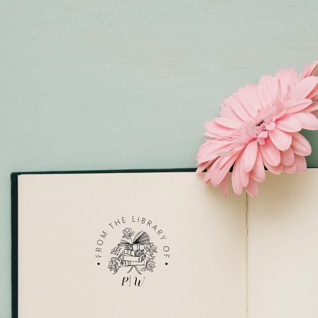 Sello Automático Iniciales de Personalizados de libros dibujadas a  (Subido por el creador)