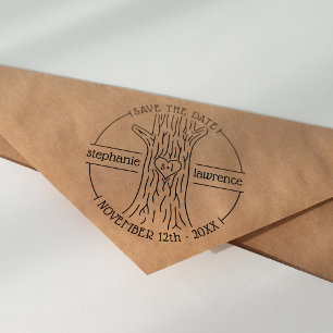 Sello Automático Iniciales de tronco de árbol de cutas   Guardar El