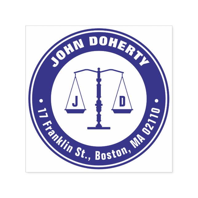 Sello Automático Iniciales escalas de justicia | Dirección de retor (Diseño)