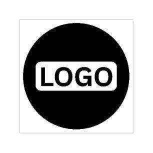 Sello Automático Insígnia de logotipo personalizado   Negro y blanc