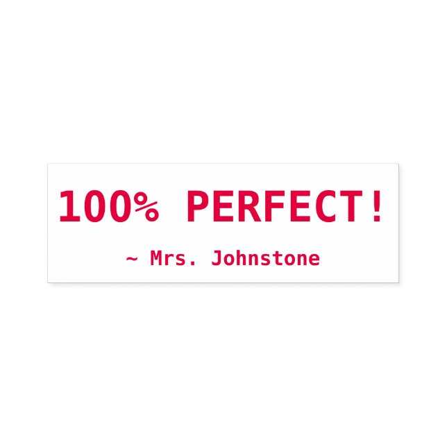 Sello Automático Inspirador "¡100% PERFECTO!" + nombre del tutor Pe (Diseño)