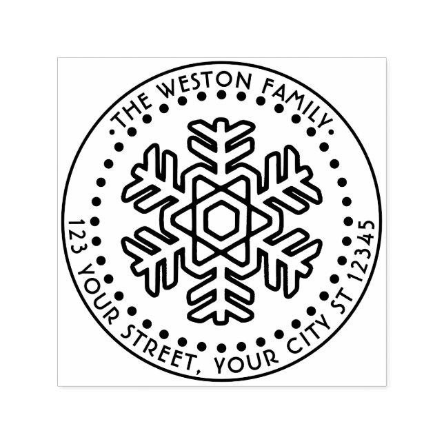 Sello Automático Invernal vacaciones de invierno Snowflake #2 Direc (Diseño)