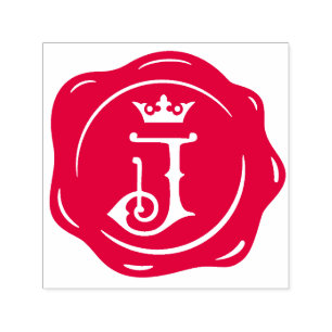 Sello Automático J - Letra inicial de la cera de la corona gótica