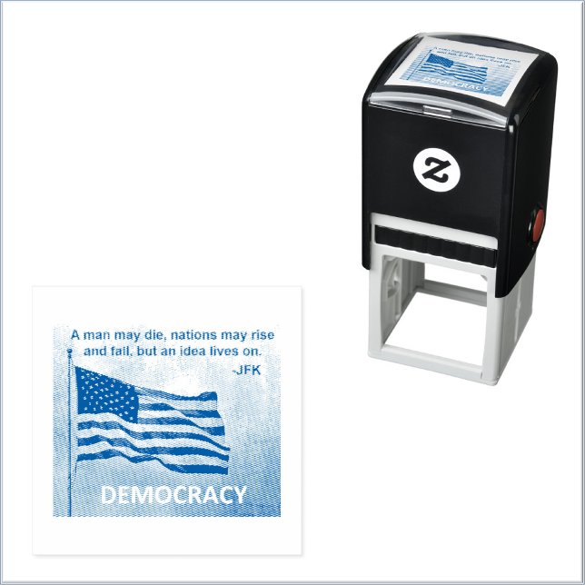 Sello Automático JFK Cita Democracia Bandera Estadounidense Diseño (Subido por el creador)