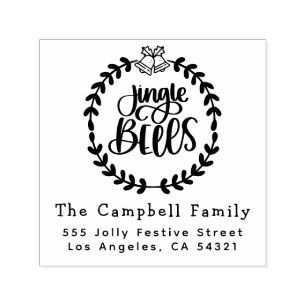 Sello Automático Jingle Bells Navidades Nombre de familia Dirección
