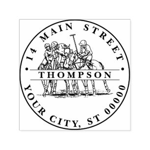 Sello Automático Jugadores De Polo En La Chase - Partido De Polo