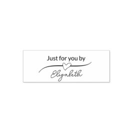 Sello Automático Just for You By Your Name in Script & Heart