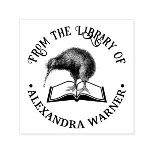 Sello Automático Kiwi Bird en la biblioteca de libros