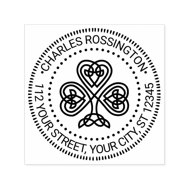 Sello Automático Knot Celtic Shamrock #3 Dirección de devolución de (Diseño)