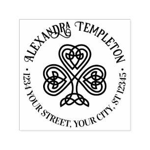 Sello Automático Knot Celtic Shamrock #3P Dirección de devolución d