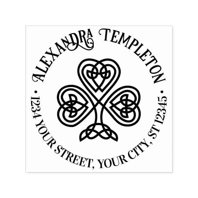 Sello Automático Knot Celtic Shamrock #3P Dirección de devolución d (Diseño)