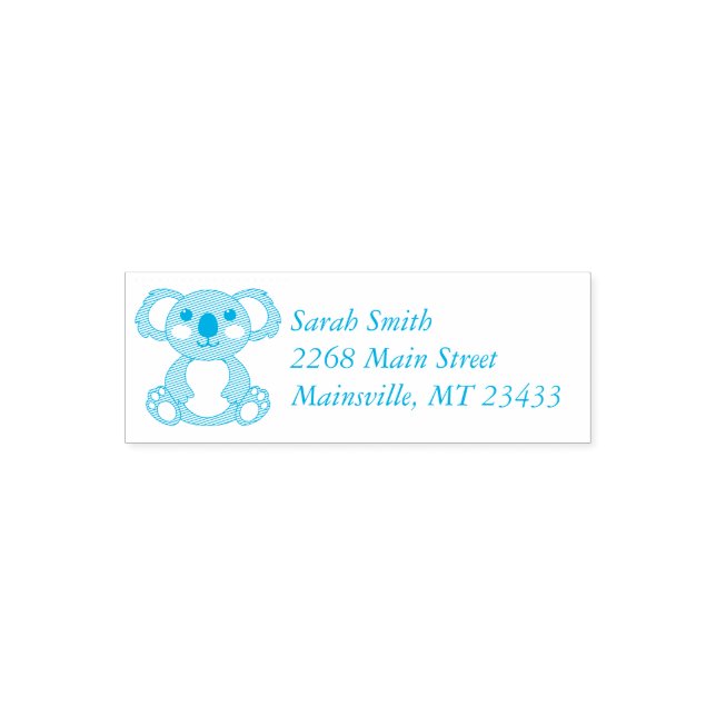 Sello Automático Koala Bear Baby Shower Blue (Diseño)