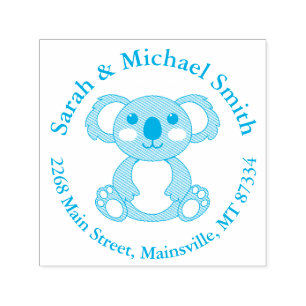 Sello Automático Koala lleva a Baby Shower Blue Boy