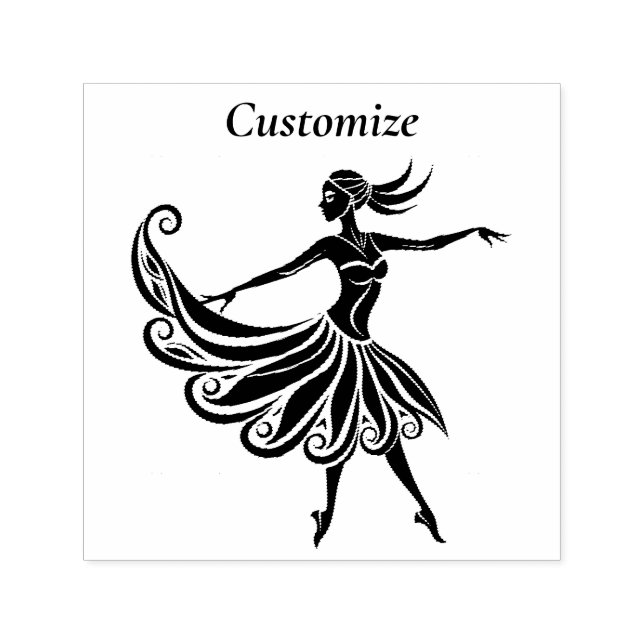 Sello Automático La bailarina africana de siluetas Thunder_Thunder_ (Diseño)