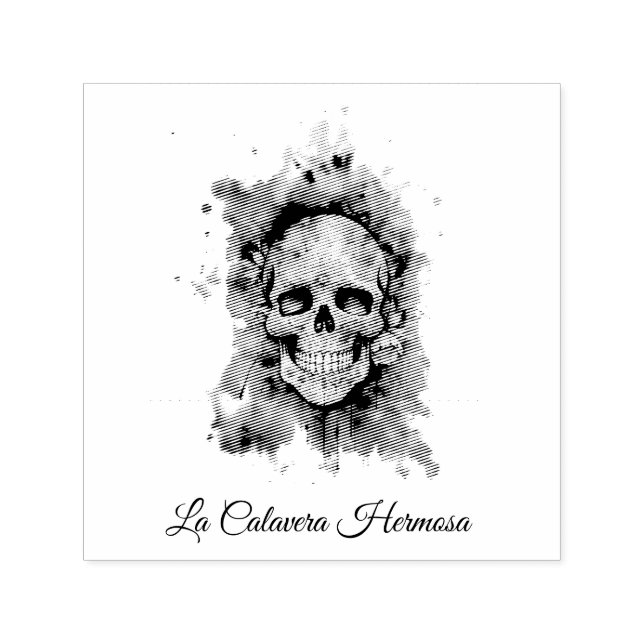 Sello Automático La Calavera Hermosa, personalizado (Diseño)